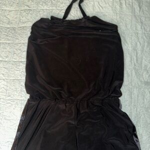 Girls Elegant Black Halter Romper